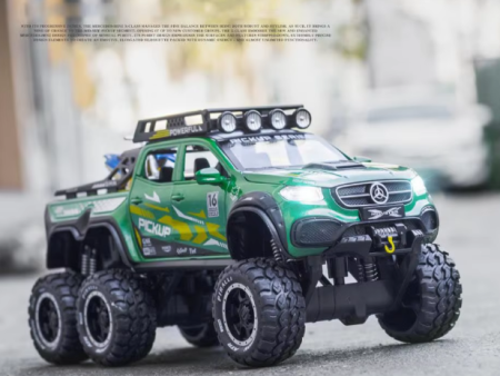 1:24 Diecast Mercedes X-Class 6X6 Pickup Truck With Mini Bike For Discount