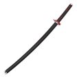 Demon Slayer  Tanjiro Kamado V2 - Fire Breath Black Nichirin  Style Sword with Scabbard on Sale