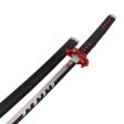 Demon Slayer  Tanjiro Kamado V2 - Fire Breath Black Nichirin  Style Sword with Scabbard on Sale