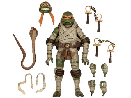 Universal Monsters x Teenage Mutant Ninja Turtles Ultimate Michelangelo as The Mummy 7” Scale Action Figure - NECA Sale