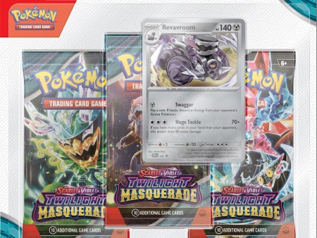 Pokemon TCG Scarlet & Violet: Twilight Masquerade - 3 Pack Blister Revavroom O Snorlax En Ingles For Cheap