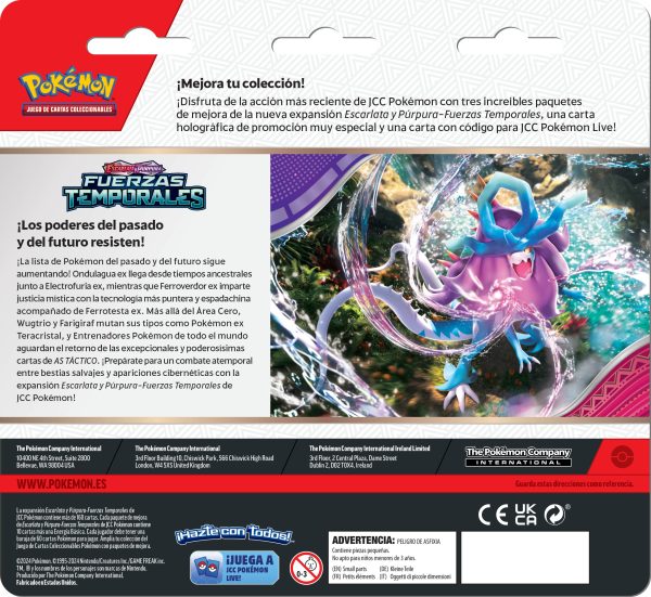 Pokemon TCG Escarlata y Purpura: Fuerzas Temporales - Booster Blister Cleffa o Cyclizar 3 Pack En Español Supply